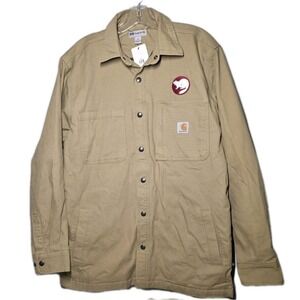 Carhartt Rugged Flex Relaxed Fit M. Canvas Fleece Lined Snap Front Shirt Jacket